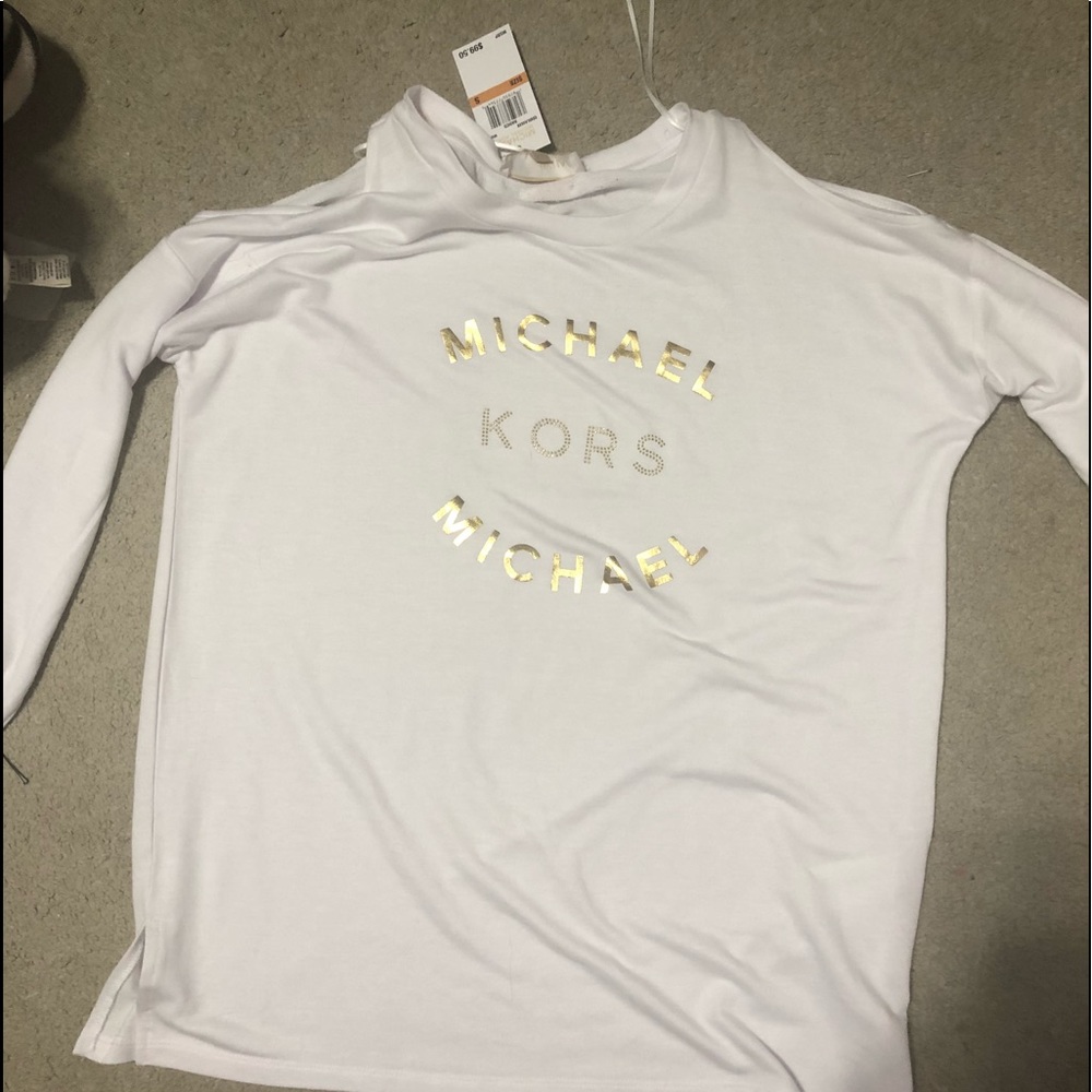 Michaels Kors Cold Shoulder Long Sleeve Shirt